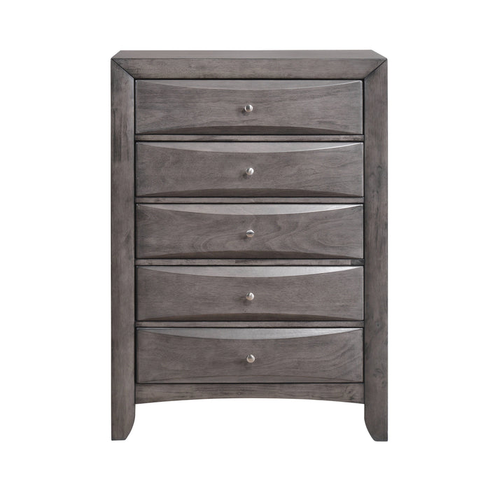 Emily Chest Grey 5Drawer (Sturdy)