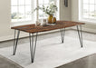 Neve Live-edge Dining Table with Hairpin Legs Sheesham Grey and Gunmetal image