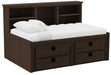 Elements International Cali Kids Full Wall Bed in Brown image