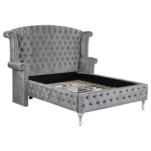 Deanna Queen Tufted Upholstered Bed Grey image