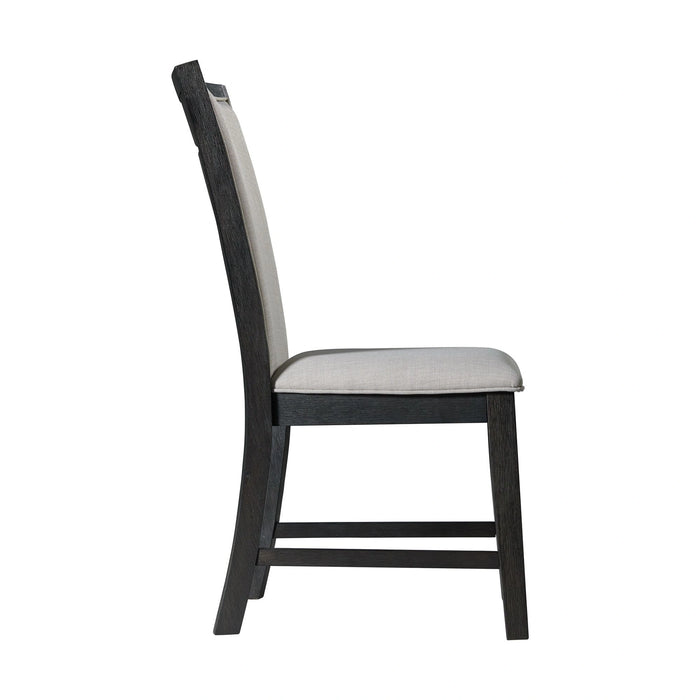 Grady 7PC Dining Set in Black-Table & Six Slat Back Chairs