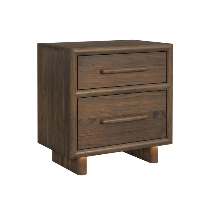 Brisbane Nightstand with USBC and LED in Brown
