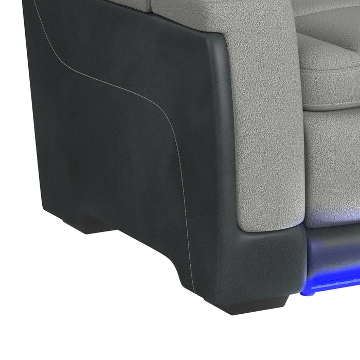 Lantana 3PC Living Room Set in Rocky Cement/Charcoal-Sofa, Loveseat & Recliner