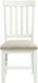 Elements International Stone Slat Back Side Dining Chair (Set of 2) in White image