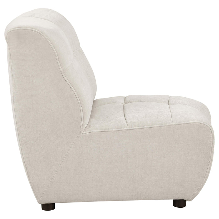 Charlotte Upholstered Curved Armless Chair Ivory