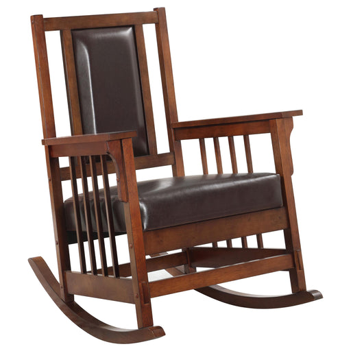 Ida Upholstered Rocking Chair Tobacco and Dark Brown image