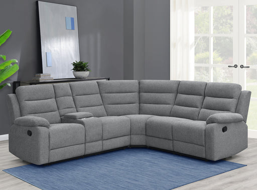 David 3-piece Upholstered Motion Sectional with Pillow Arms Smoke image