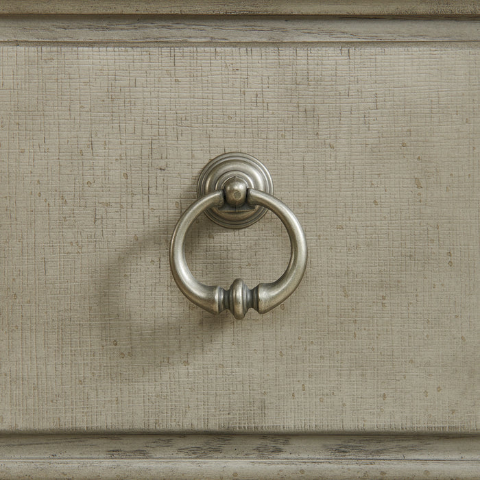 Whit-Ash 5-Drawer Door Chest in Light Grey