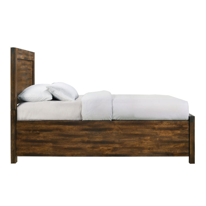 Elements International Warner Full Storage Bed in Chesnut
