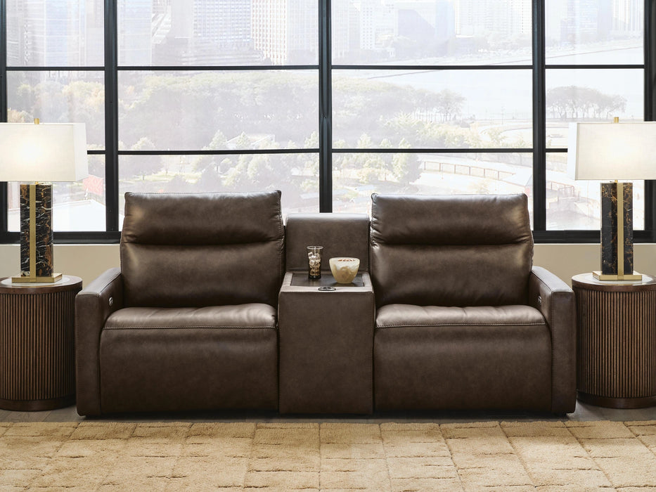 ModZ Power Reclining Sectional Loveseat with Audio Console