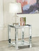 Valentina Square End Table with Glass Top Mirror image