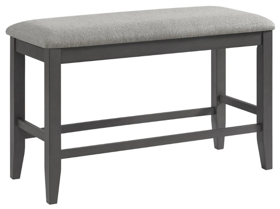 Elements International Seneca Counter Height Dining Bench in Grey image