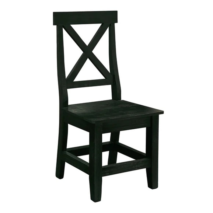 Elements International Britton Wooden Side Chair (Set of 2) in Charcoal