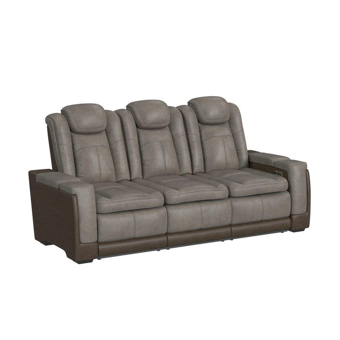 Lantana 3PC Living Room Set in Rocky Grey/Brown-Sofa, Loveseat & Recliner