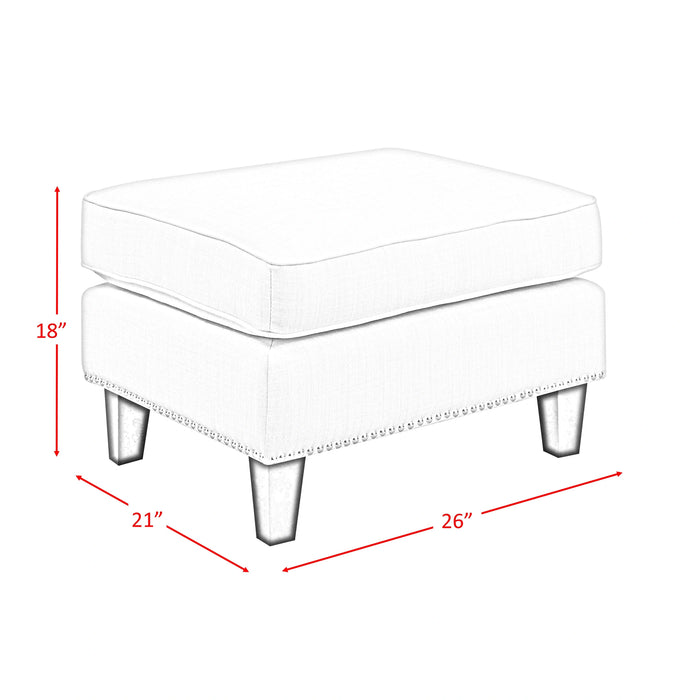 Erica 497 Ottoman W/Chrome Nail Heirloome Teal (ISTA 3)