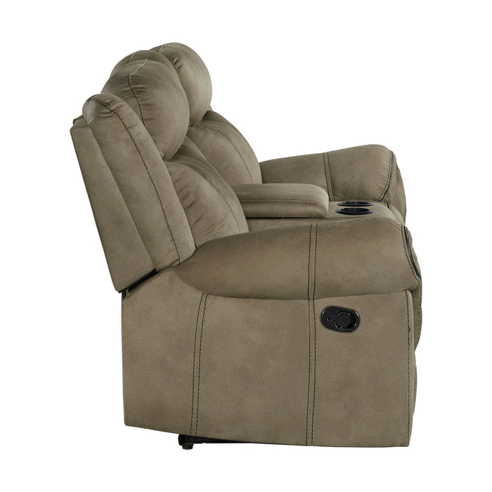 Sorrento Motion Loveseat with Console in T101 Brown