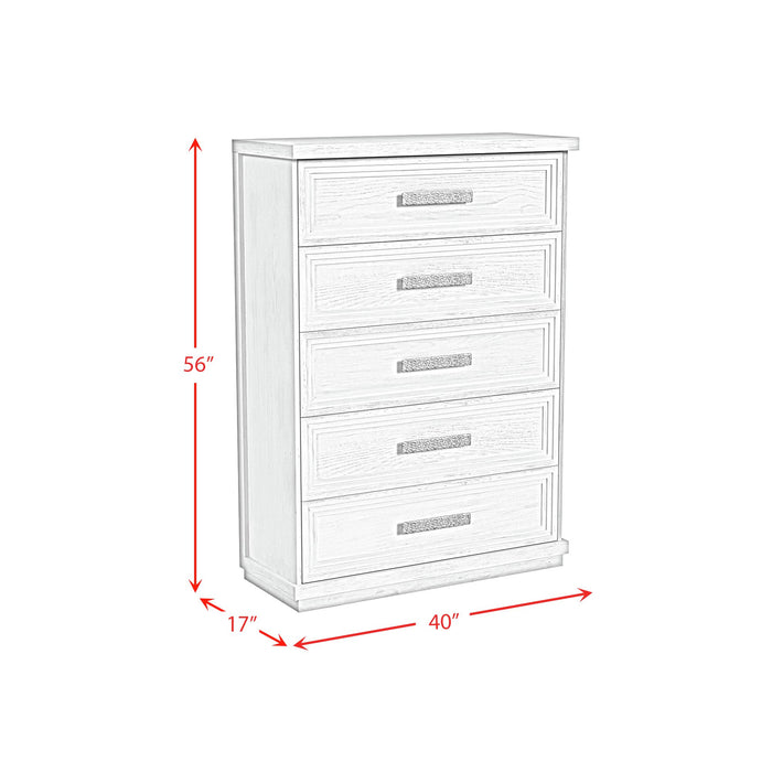 Avalanche 5-Drawer Chest in Antique White