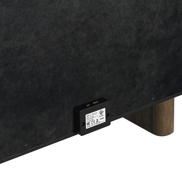 Brisbane Nightstand with USBC and LED in Brown