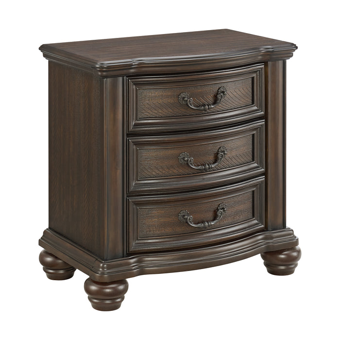 Brunswick 2-Drawer Nightstand with USB in Mahogany