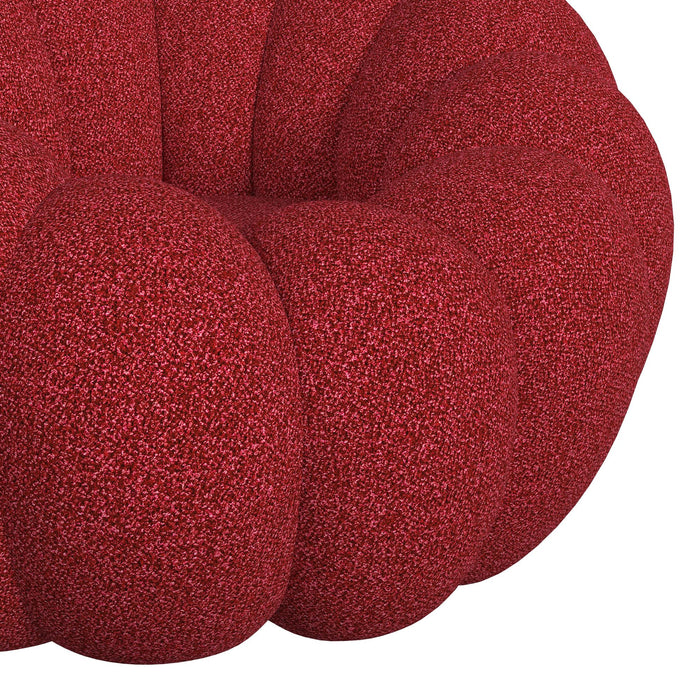 Bubble Swivel Chair and Ottoman in Red