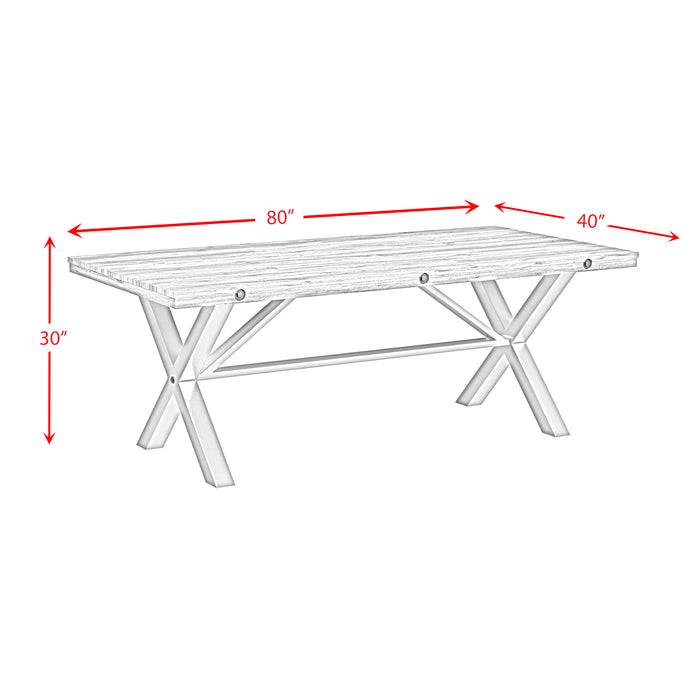 (D680-31) Callista- Rectangular Table- Beach/Natural Metal