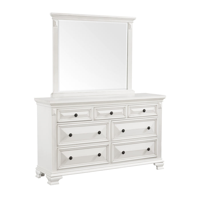Calloway 7-Drawer Dresser w/ Mirror Set in Antique White