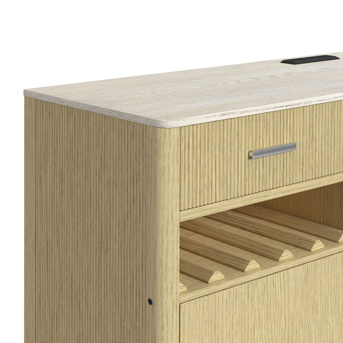 Cambrie Buffet with LED and Power in Off-White and Natural