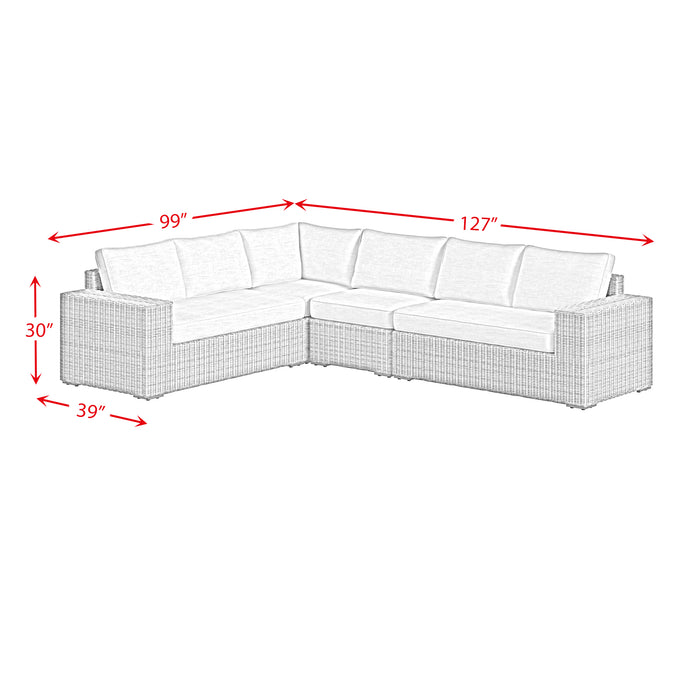 Carmona 6PC Conversion Set in Natural and Olefin Beige with Ottoman