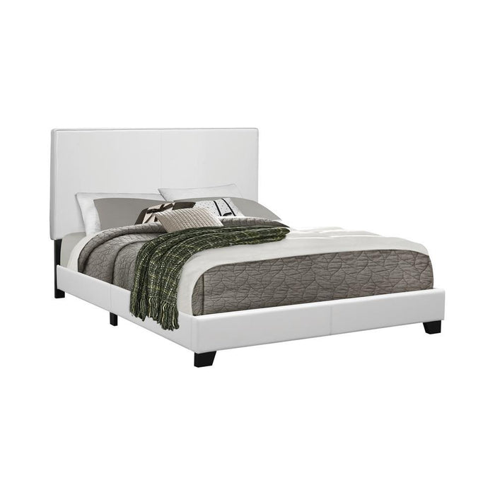 Mauve Upholstered Platform White Twin Bed