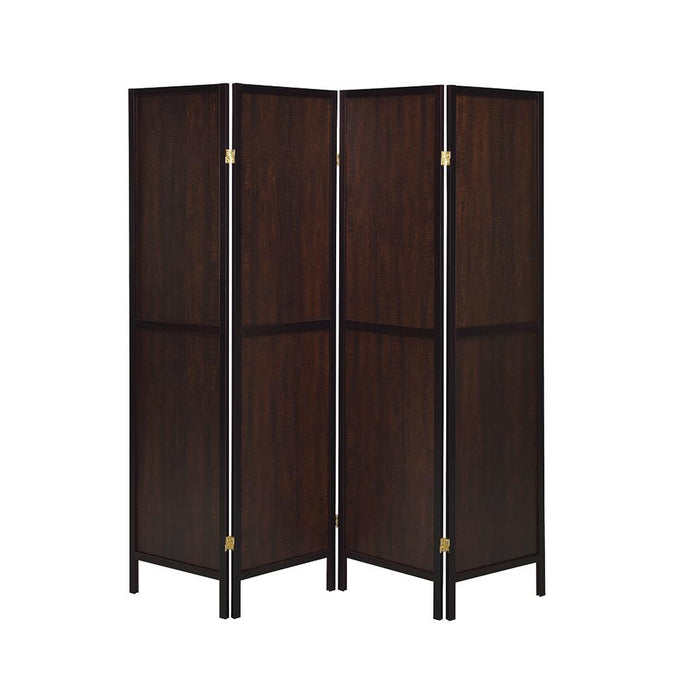 Rustic Tobacco and Cappuccino Four Panel Screen