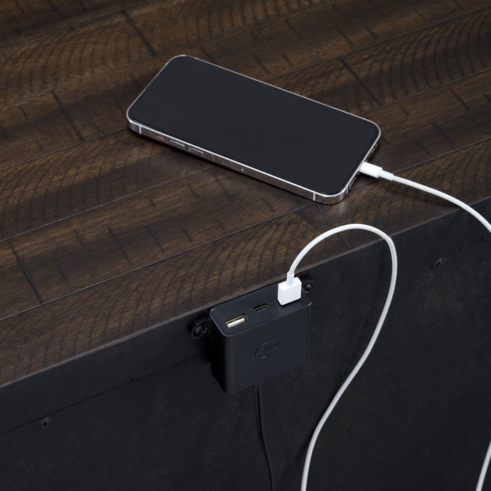 Colorado City 2-Drawer Nightstand with USB in Charcoal