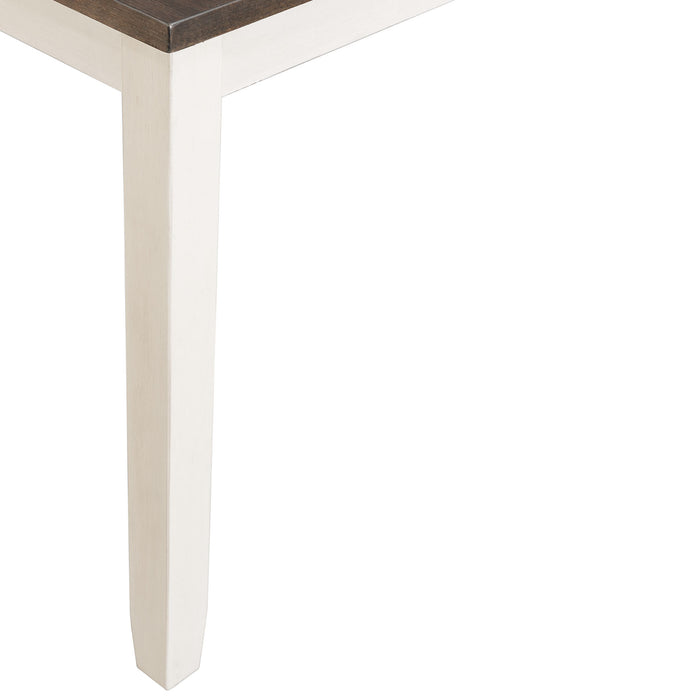 Martin 6 Pc Dining set (Table+ 4 + Bench) (Dark Brown Top - White Base)