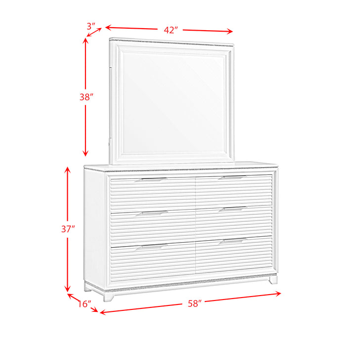 Denmark Dresser and Mirror Set in White