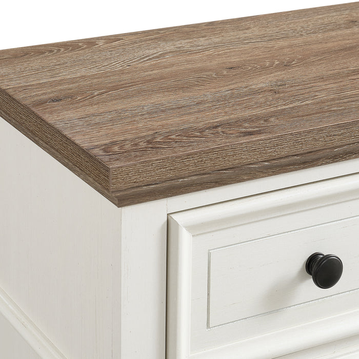 Eastwood Youth 5-Drawer Chest in Brown and Off-White