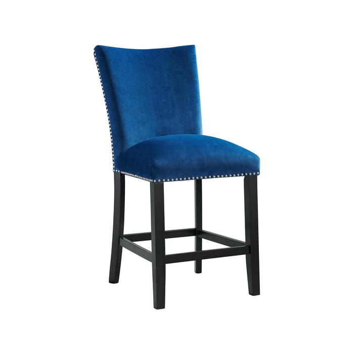 Francesca Blue Velvet Counter Height Chair Set of 2
