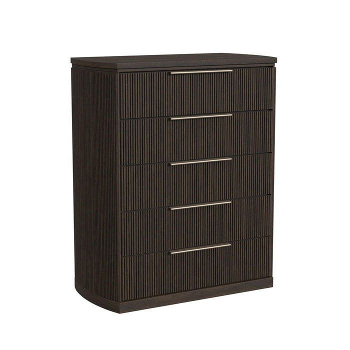 Sylvie 5-Drawer Chest in Dark Brown