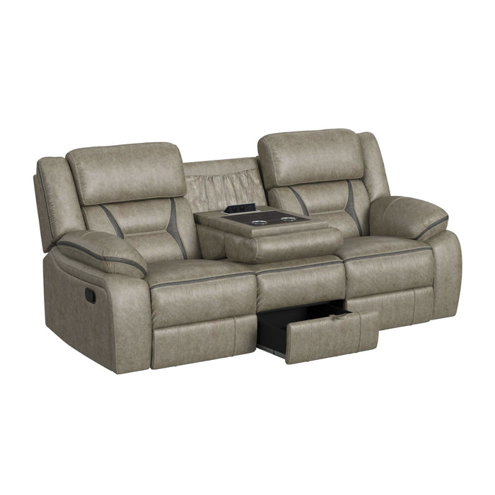 Engage Motion Sofa with DDT, Drawer and PWS in Corral Grey
