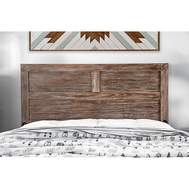 Wynton Weathered Light Oak Cal.King, E.King, & Queen Bed