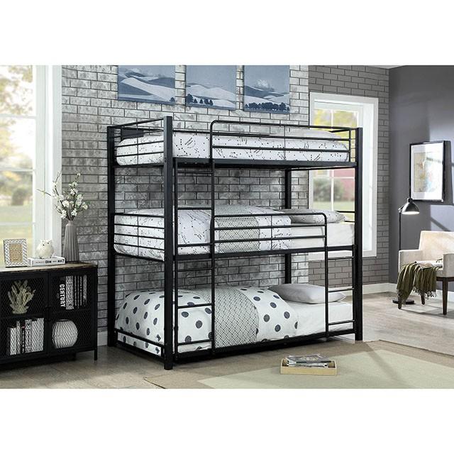 Olga I Sand Black Twin Triple Decker Bed