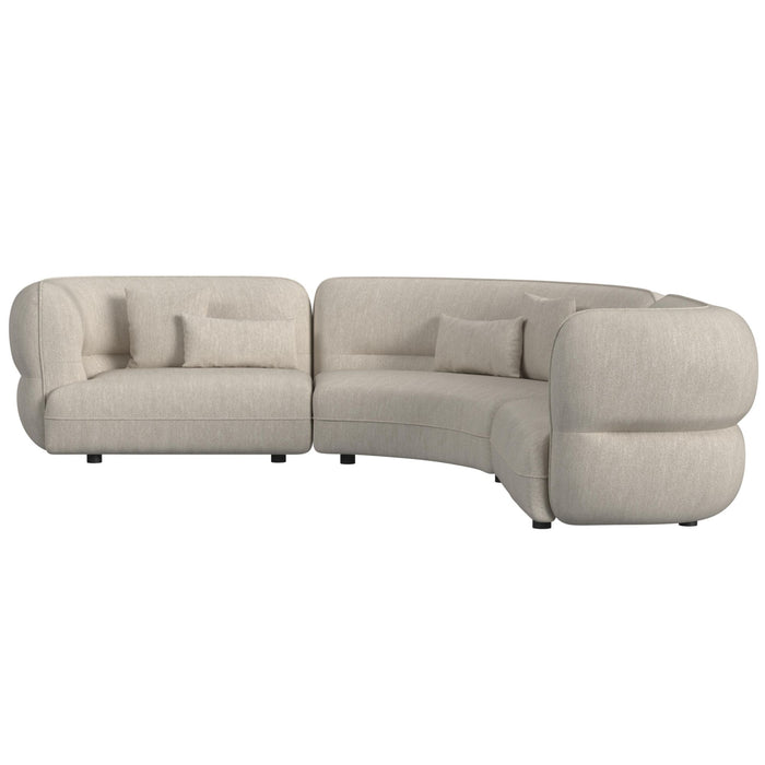 Four Seasons RHF Loveseat in Woolen Camel with 2 Pillows