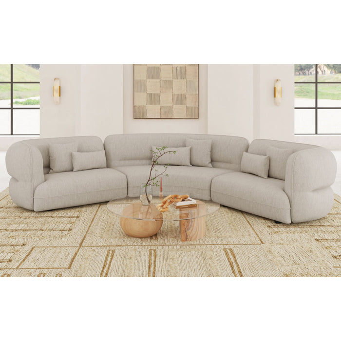 Four Seasons RHF Loveseat in Woolen Camel with 2 Pillows