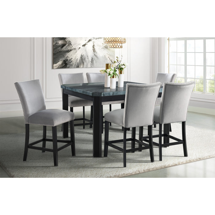 Francesca Counter Dining Gray Counter Velvet Side Chair (2 Per Pack)