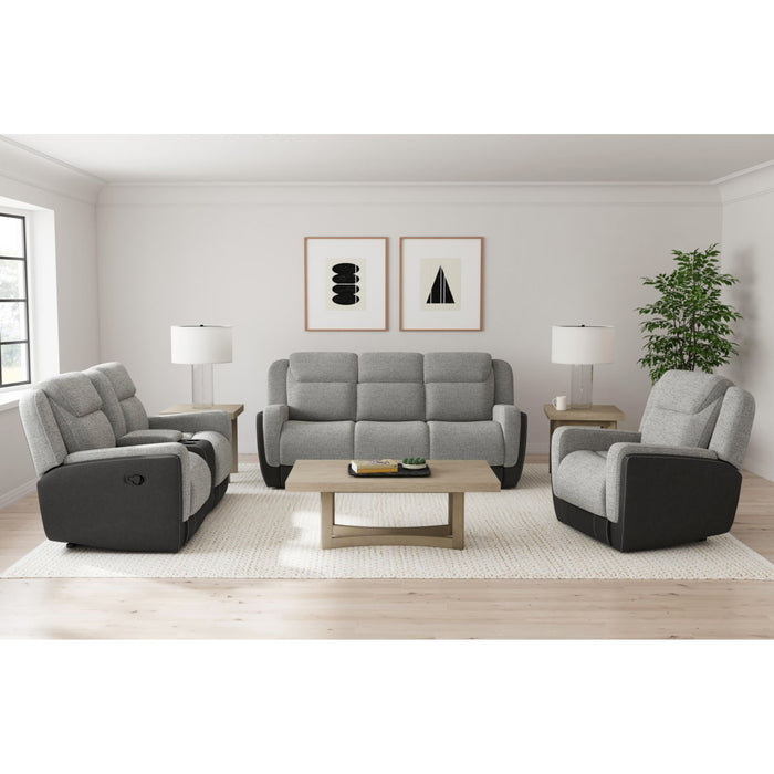 Hornet 3PC Living Room Set in Rancho Grey-Sofa, Loveseat & Recliner