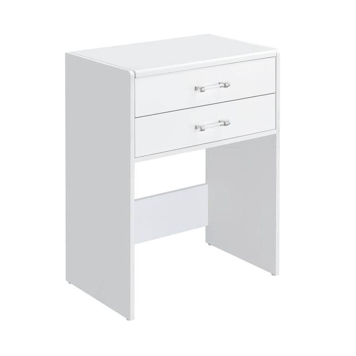 Irvine Mini Dressing Table with Stool, LED and USB in Glossy White