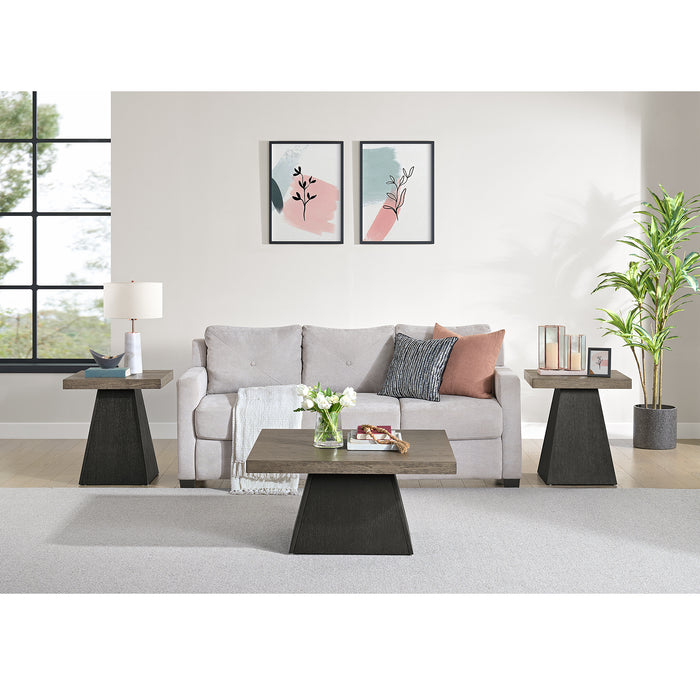 Jemma End Table in Grey and Dark Espresso