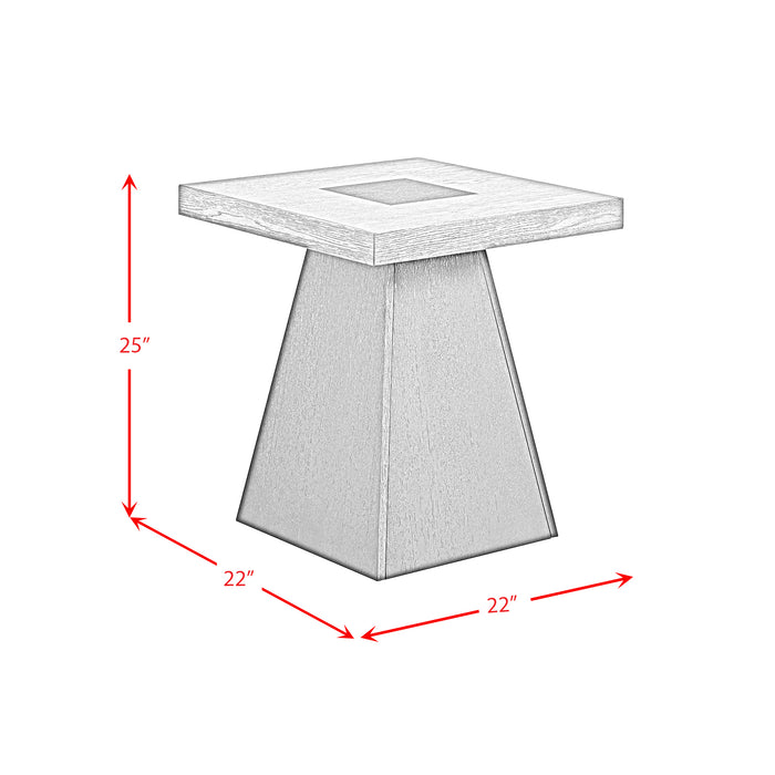 Jemma End Table in Grey and Dark Espresso
