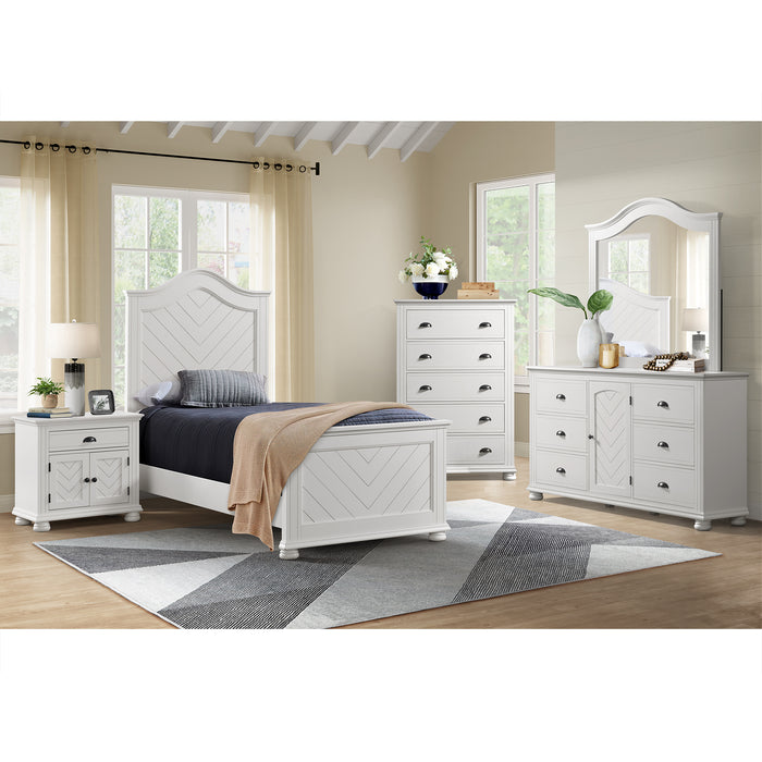 Kona 5-Drawer Chest in White