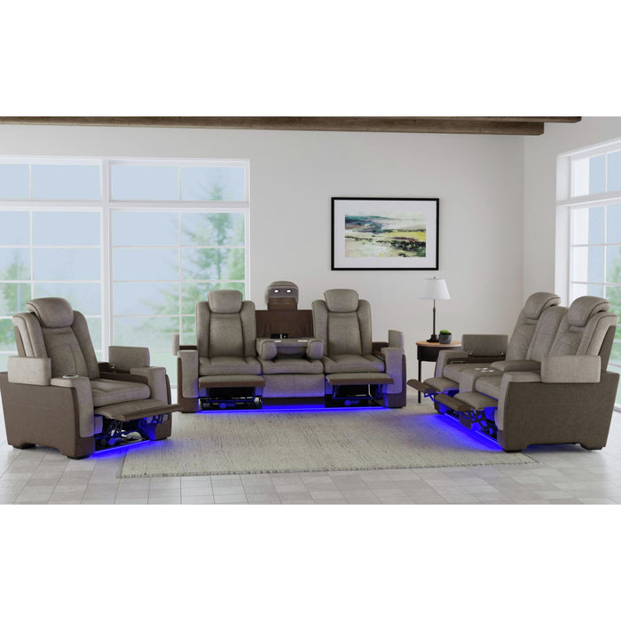 Lantana 3PC Living Room Set in Rocky Grey/Brown-Sofa, Loveseat & Recliner