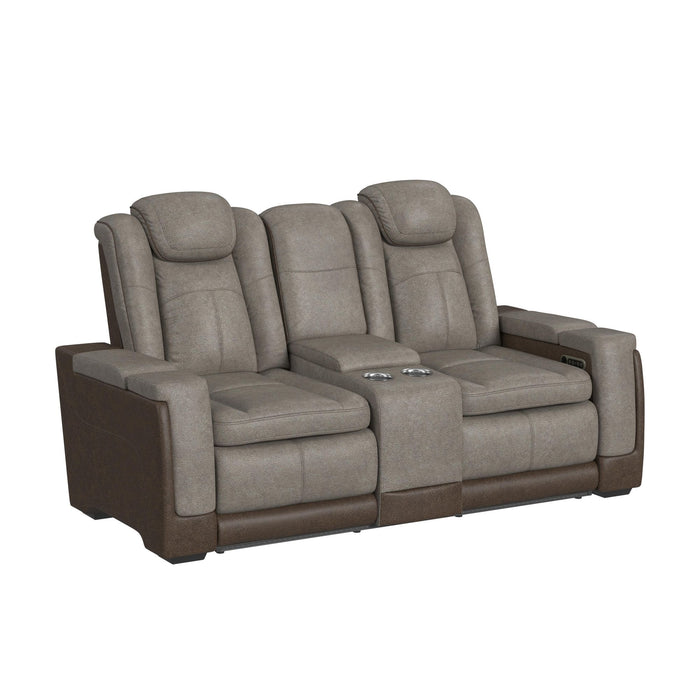 Lantana 3PC Living Room Set in Rocky Grey/Brown-Sofa, Loveseat & Recliner