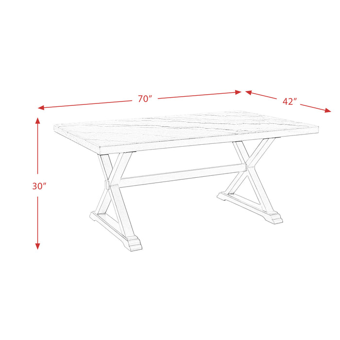 Lexi Dining Table in Espresso Base / White Marble Top